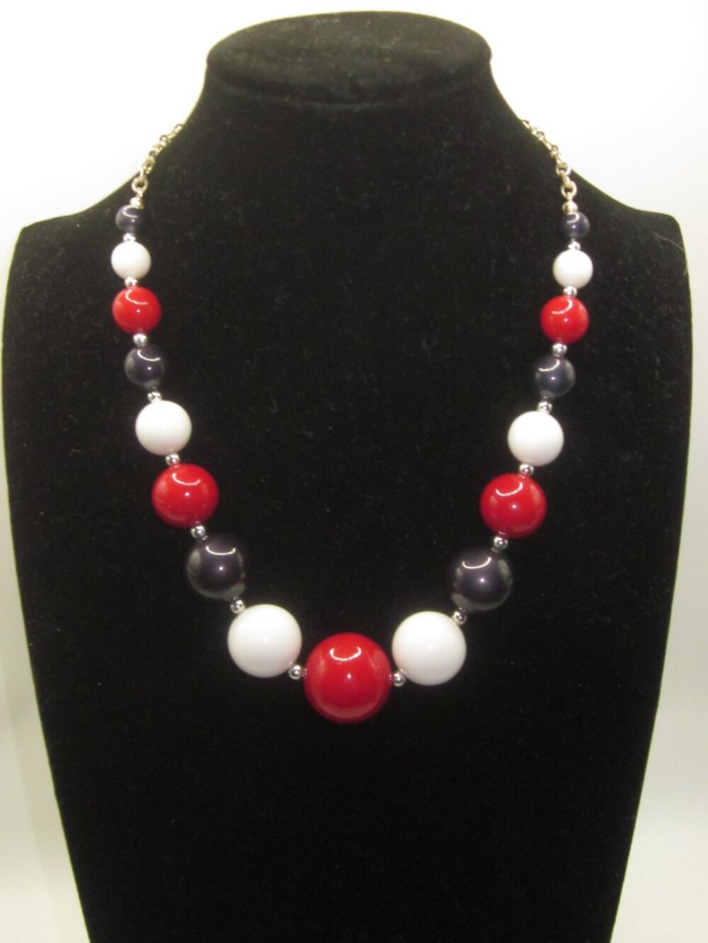 Red White Blue Beaded Necklace - Picture 3 of 3